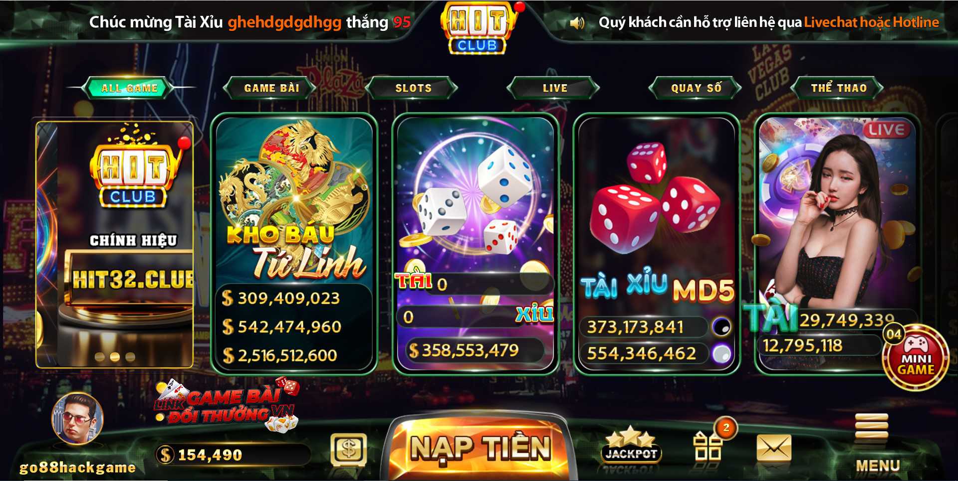 Cổng game bài đổi thưởng Hit Club