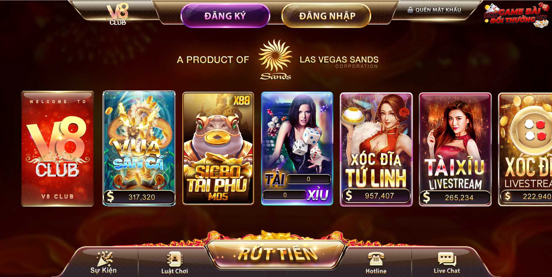 Cổng game bài đổi thưởng V8 Club