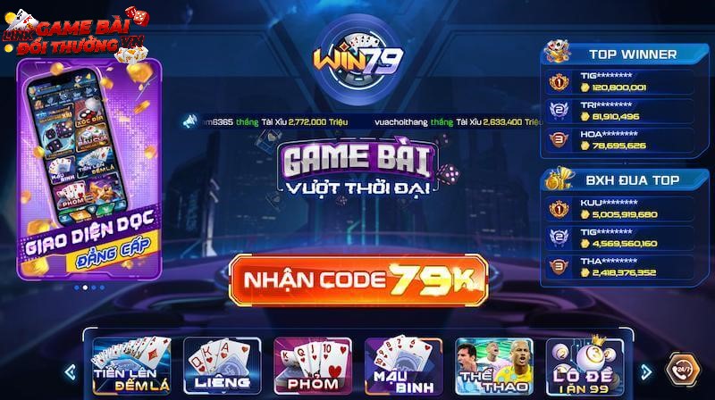 Cổng game bài đổi thưởng Win79