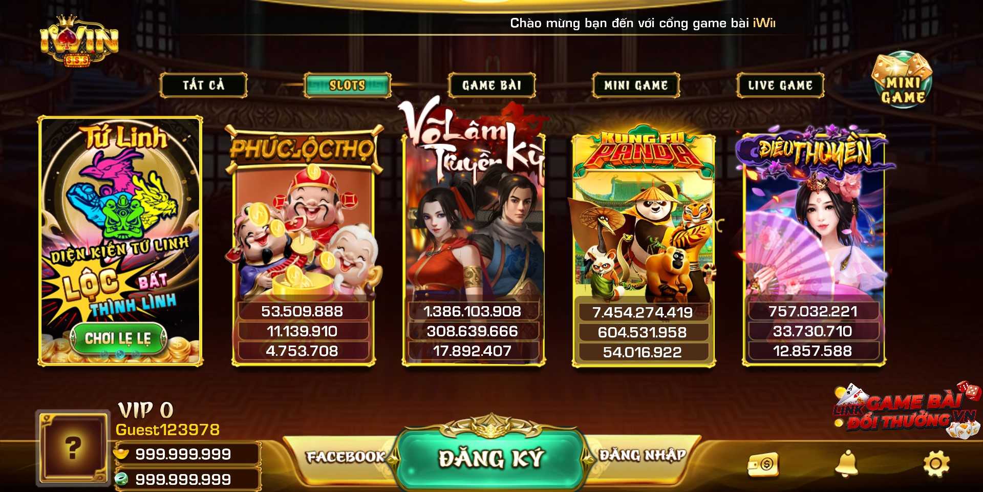 Giao diện sảnh game nổ hũ tại IWIN Club