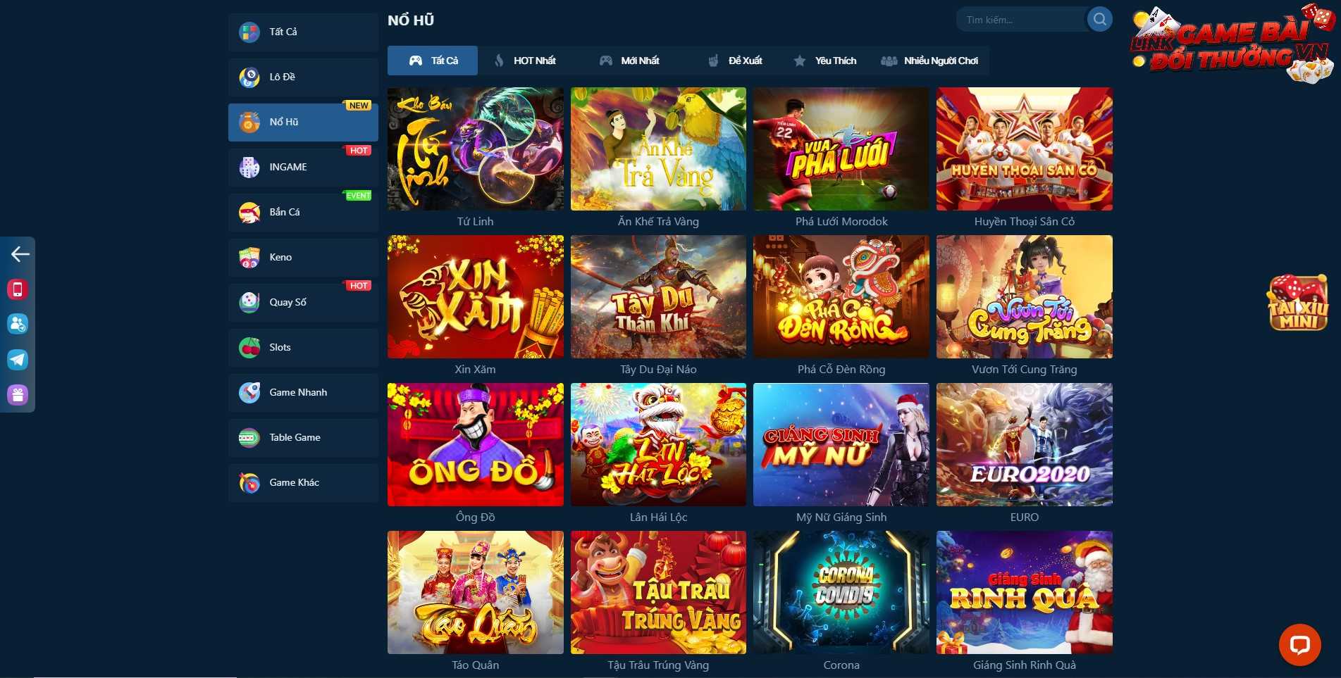 Giao diện sảnh game nổ hũ tại Lucky88