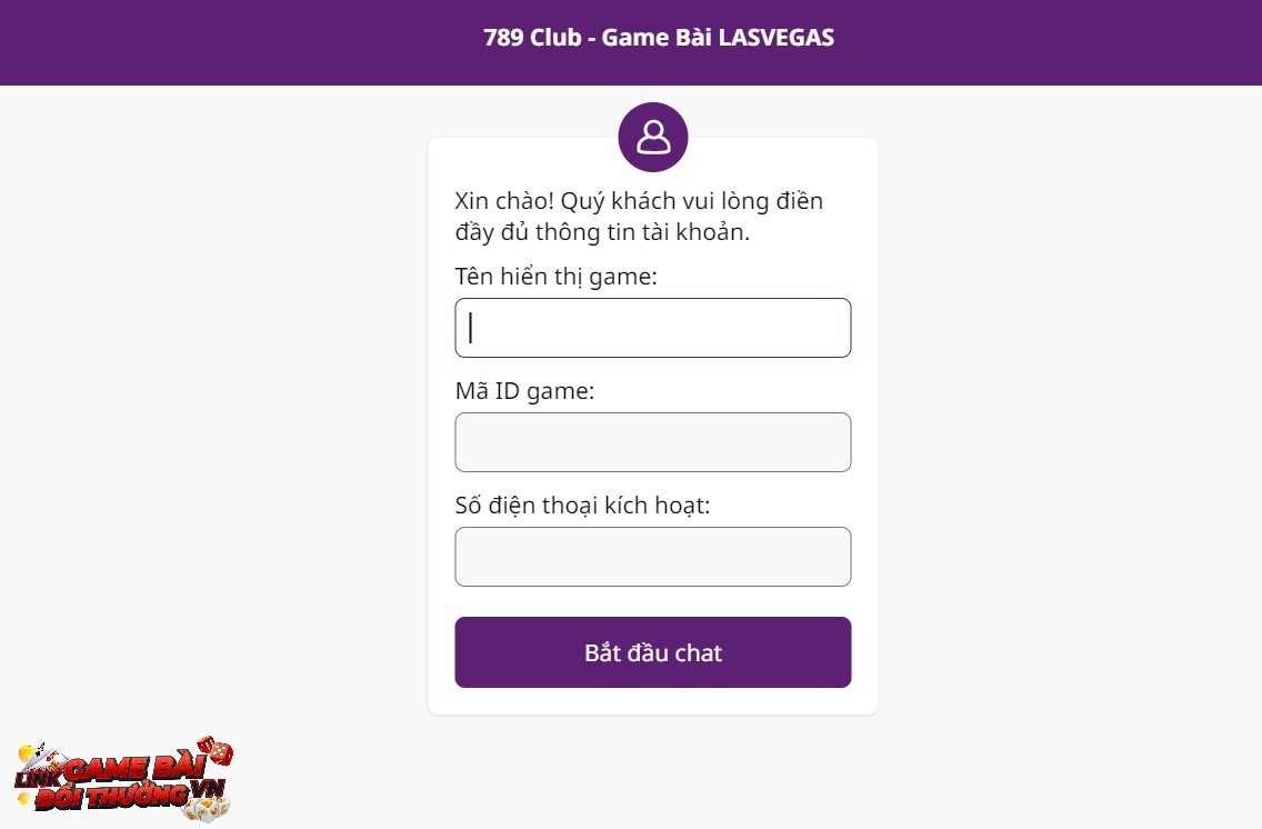 Liên hệ hỗ trợ 789 CLub qua livechat