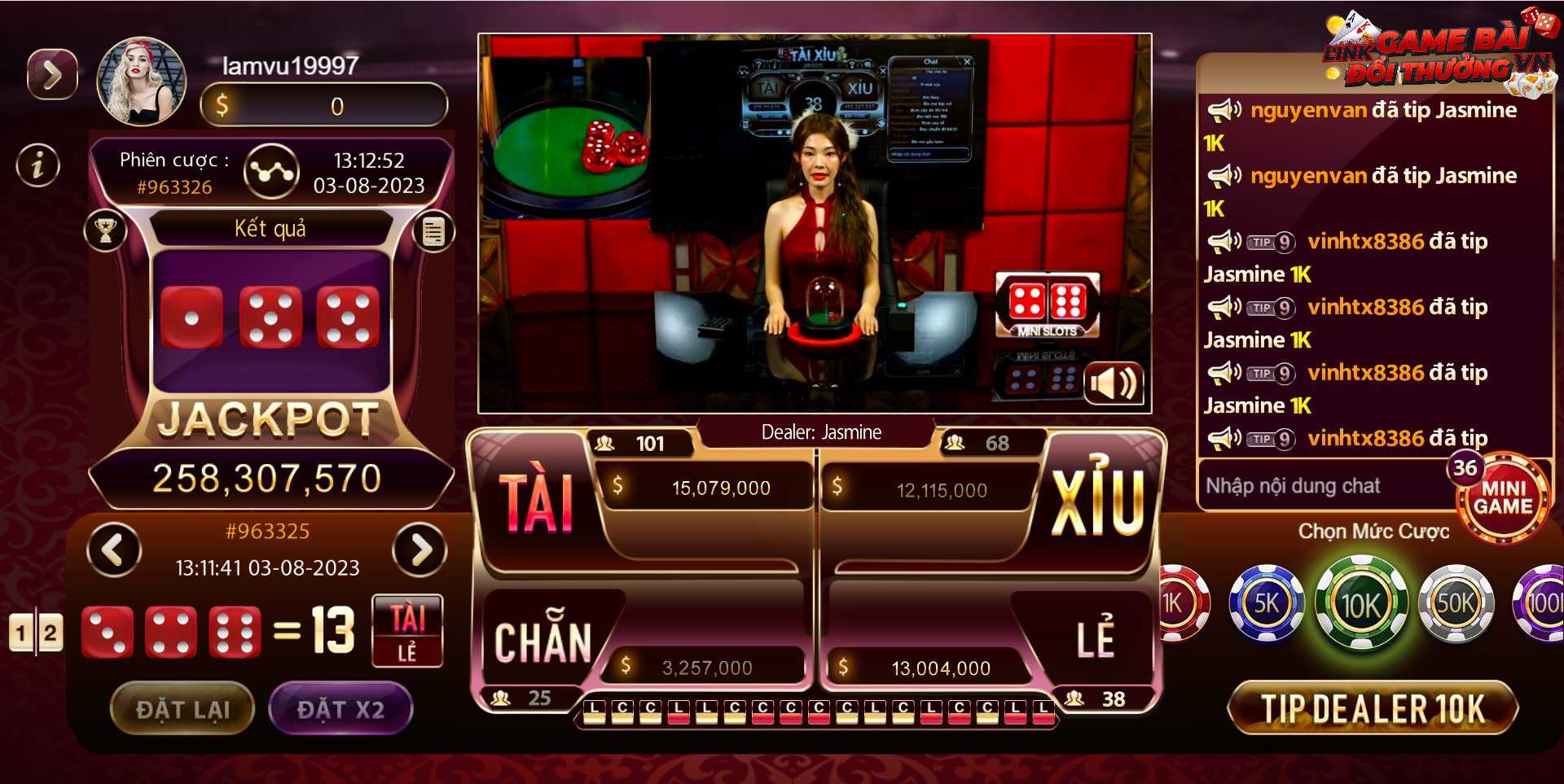 Game Tài Xỉu tại Zowin